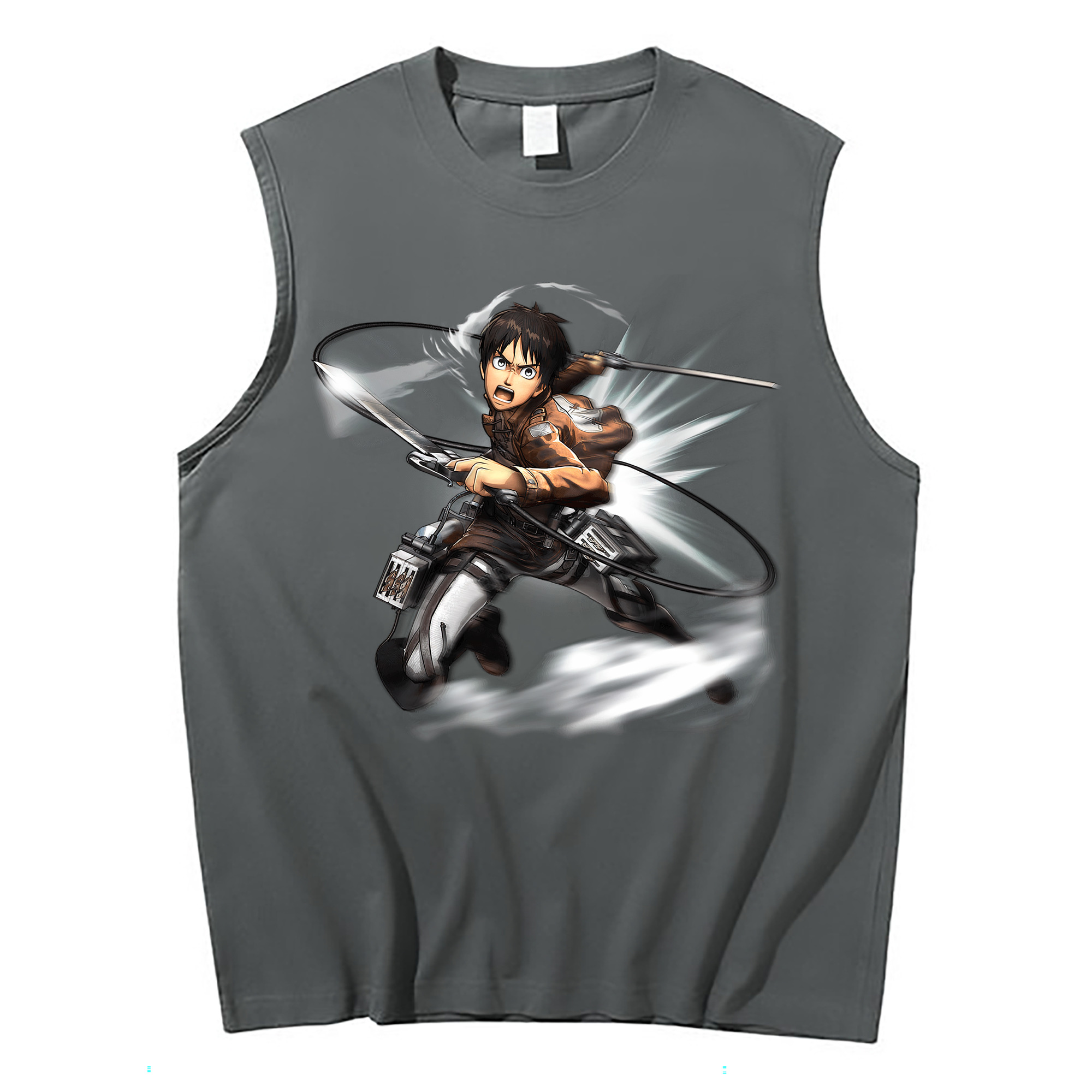 （画像用） 進撃の巨人 エレン･イェーガー Attack on Titan Eren Jäger コットン100％タンクトップ（フロントプリント）